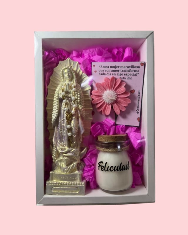 Kit Guadalupe y vela con aroma - Creaciones Vinanti