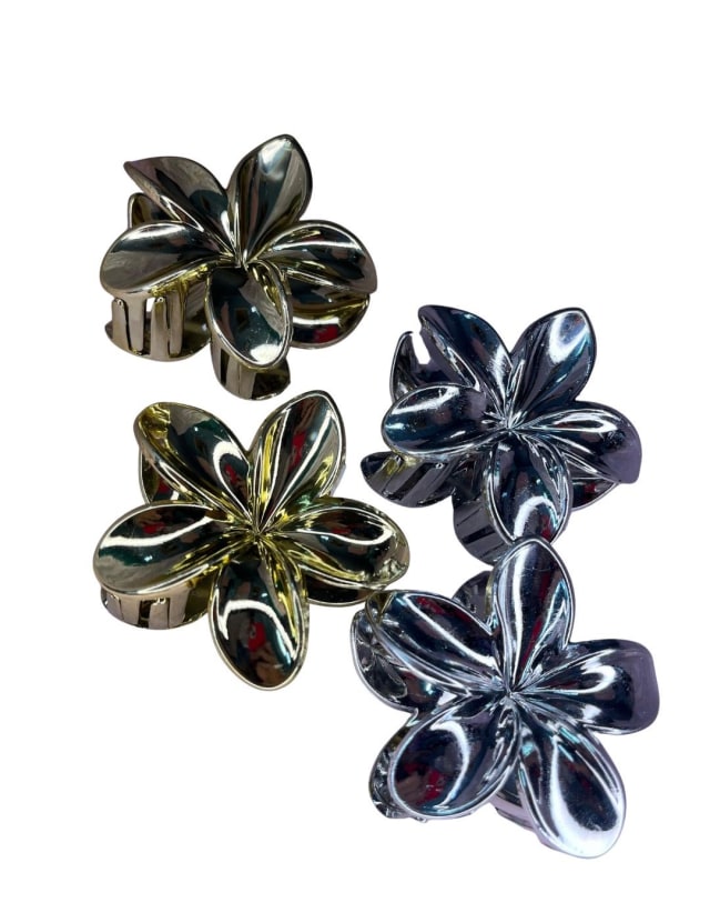 Pinza hawaiana grande dorada y plateada - Creaciones Vinanti