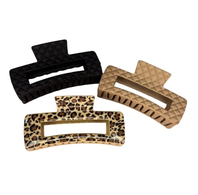 Pinza rectangular animal print y matte - Creaciones Vinanti