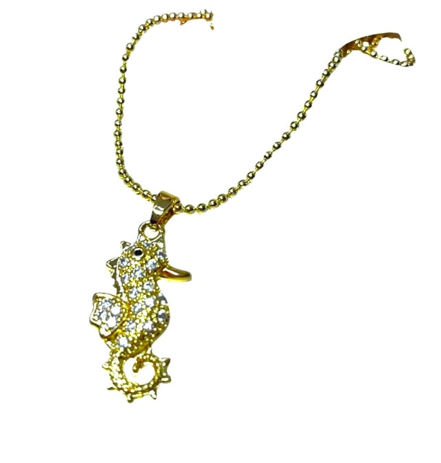 cadena caballito de mar en rodio - Creaciones Vinanti