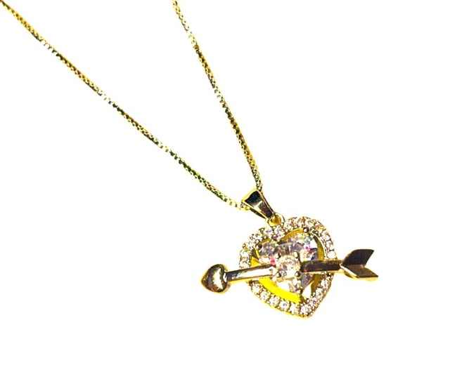 Cadena corazón flechado - Creaciones Vinanti