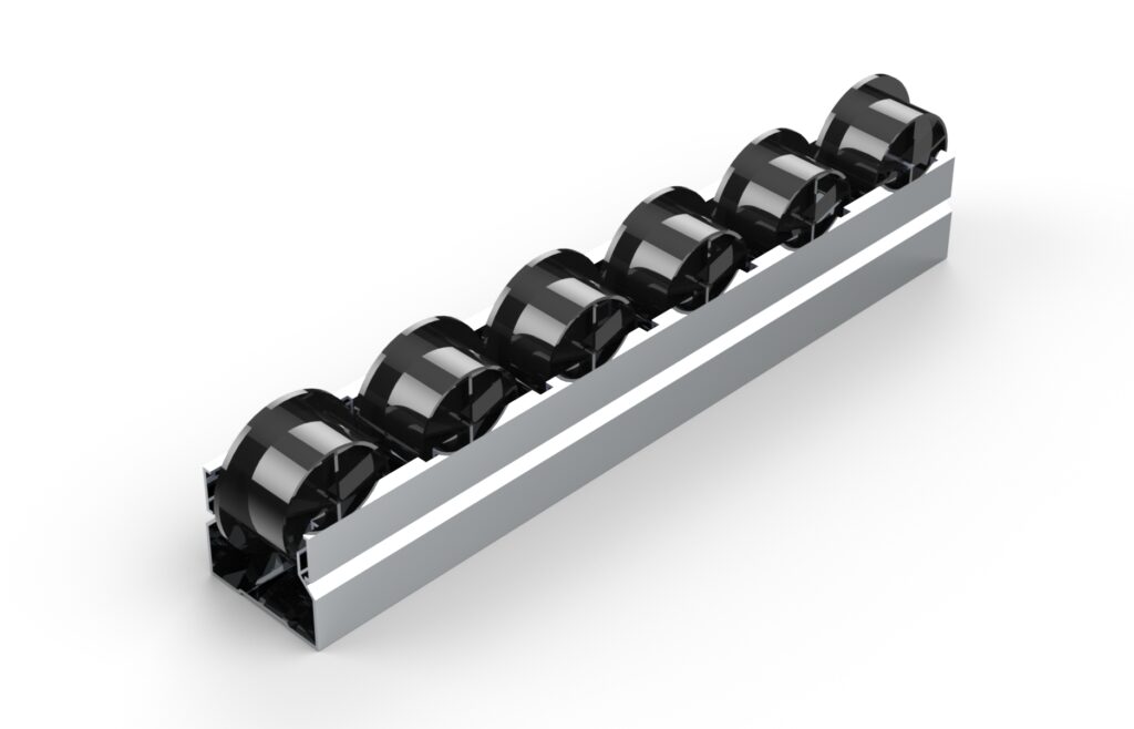  Riel de aluminio con guía en rueda 40mm ESD 