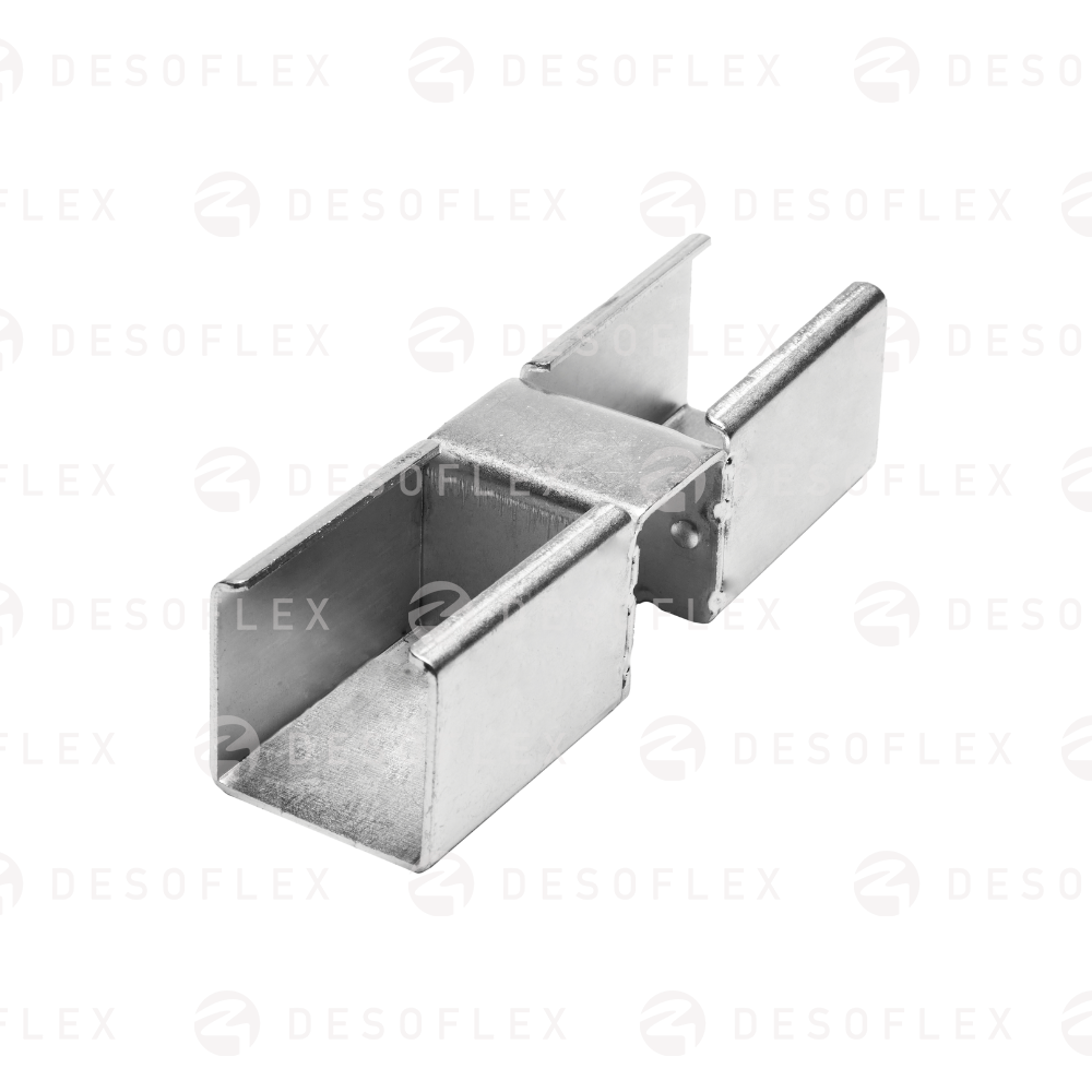 Soporte para riel con doble conector y tope inclinado 