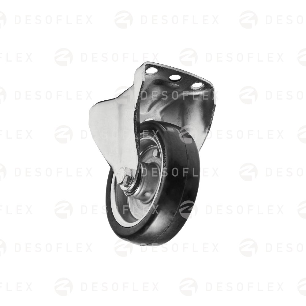  Rueda PU ESD 4 color negro fija 