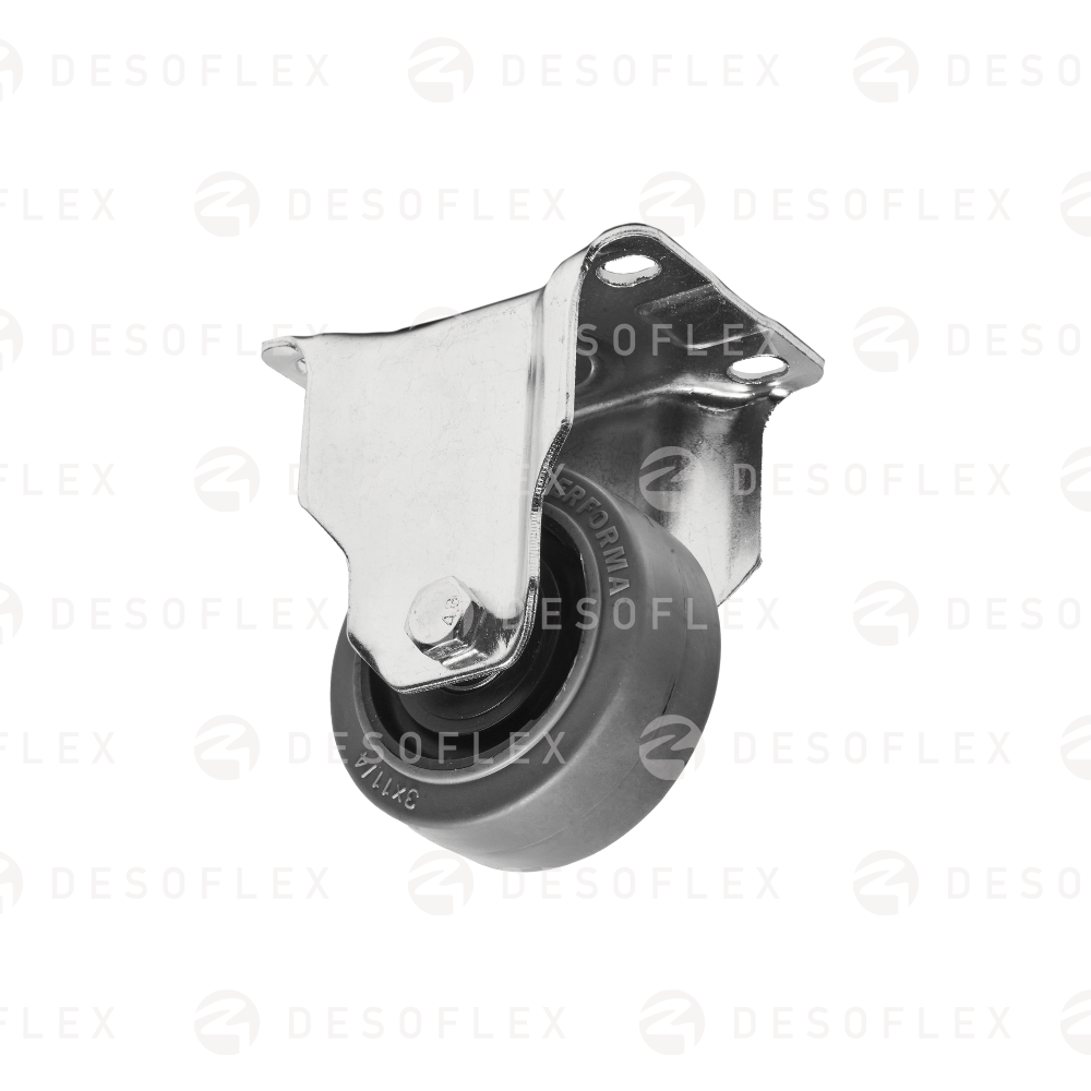 Rueda TPR ESD 3 color gris giratoria con freno y pivote