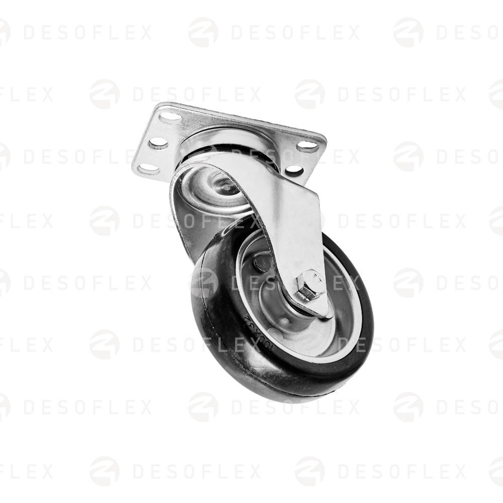 Rueda PU ESD 4 color negro giratoria