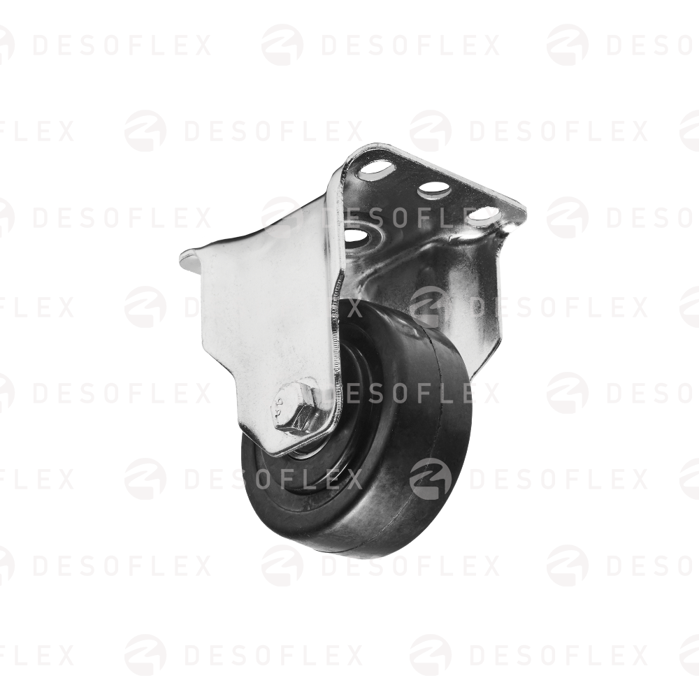 Rueda PU ESD 3 color negro rígida