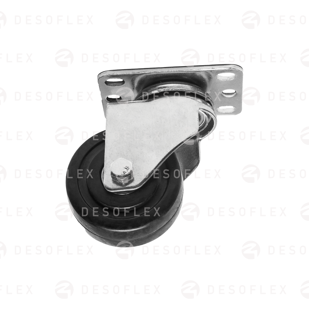 Rueda PU ESD 3 color negro giratoria