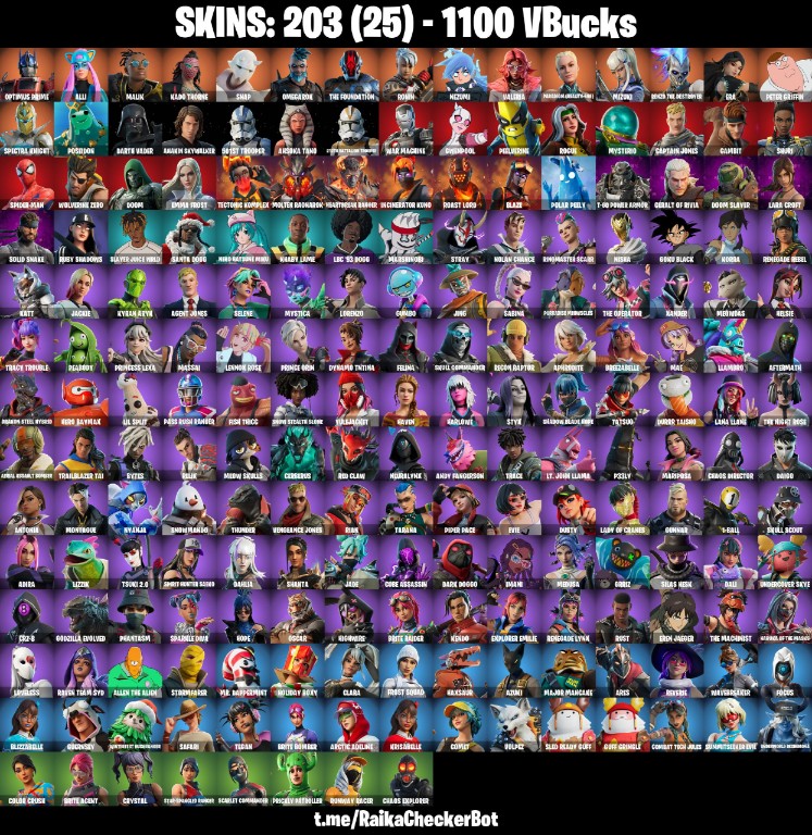 Fortnite Account ( PLAYSTATION / XBOX / PC / MOBILE / NINTENDO ) (NEW STW, LARA CROFT, ALLI, 1100 V-BUCKS, REAPER AXE) (203 Skins)