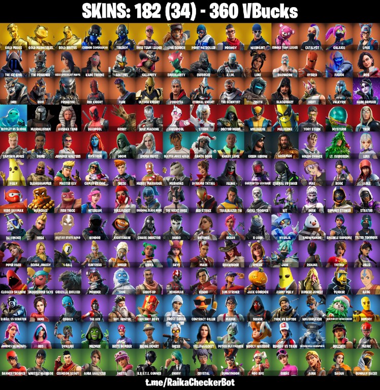 Fortnite Account ( PLAYSTATION / XBOX / PC / MOBILE / NINTENDO ) (OG STW, LIMITED EDITION, GOLD MIDAS, REAPER AXE, GOLD BRUTUS) (182 Skins)