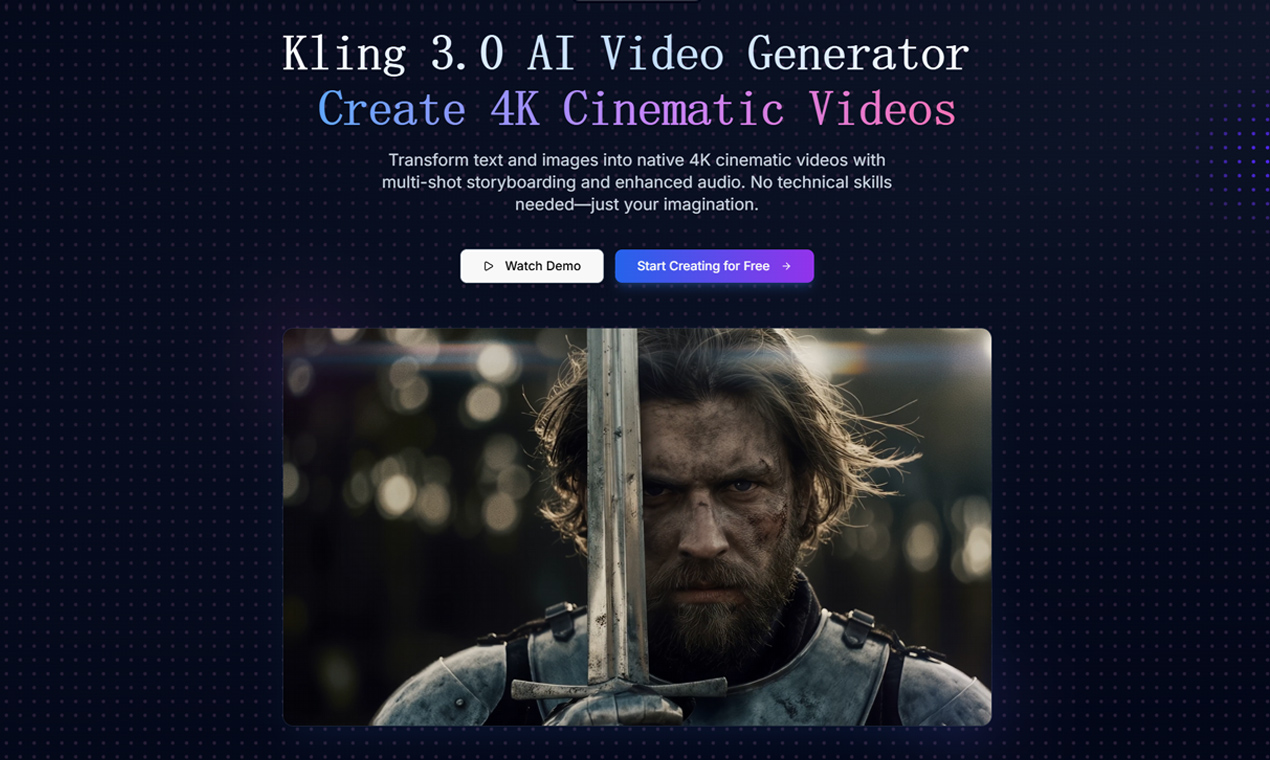 Kling 3.0 screenshot