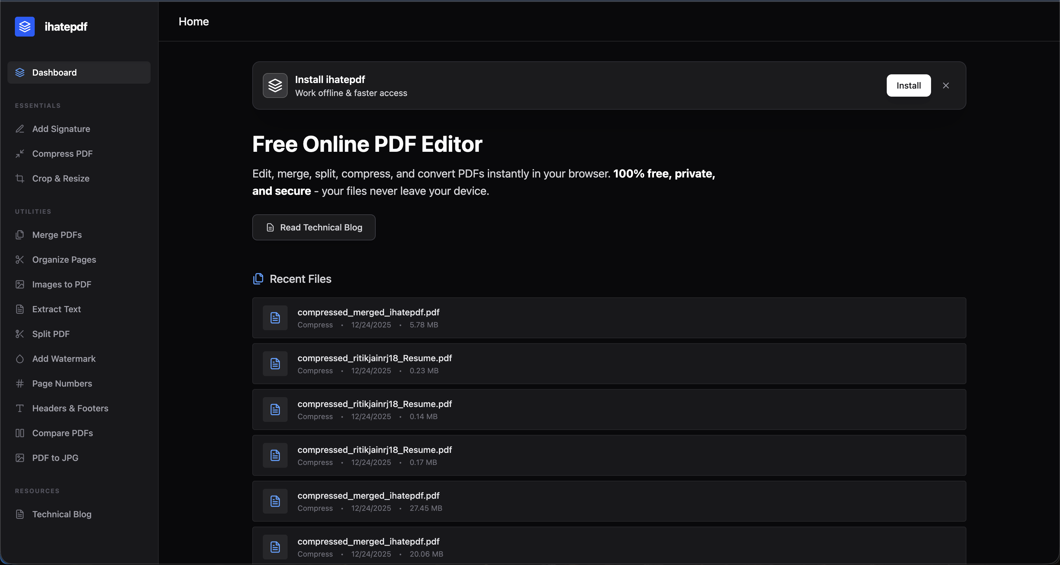 ihatepdf.cv screenshot