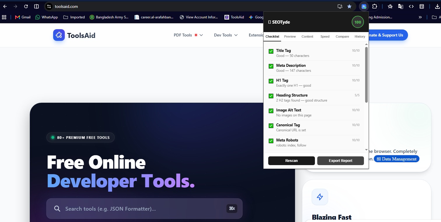 SEOTyde screenshot