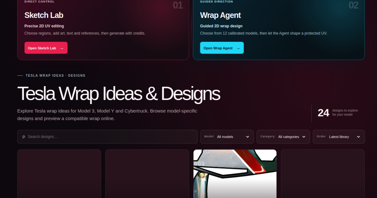 Tesla Wrap Gallery screenshot