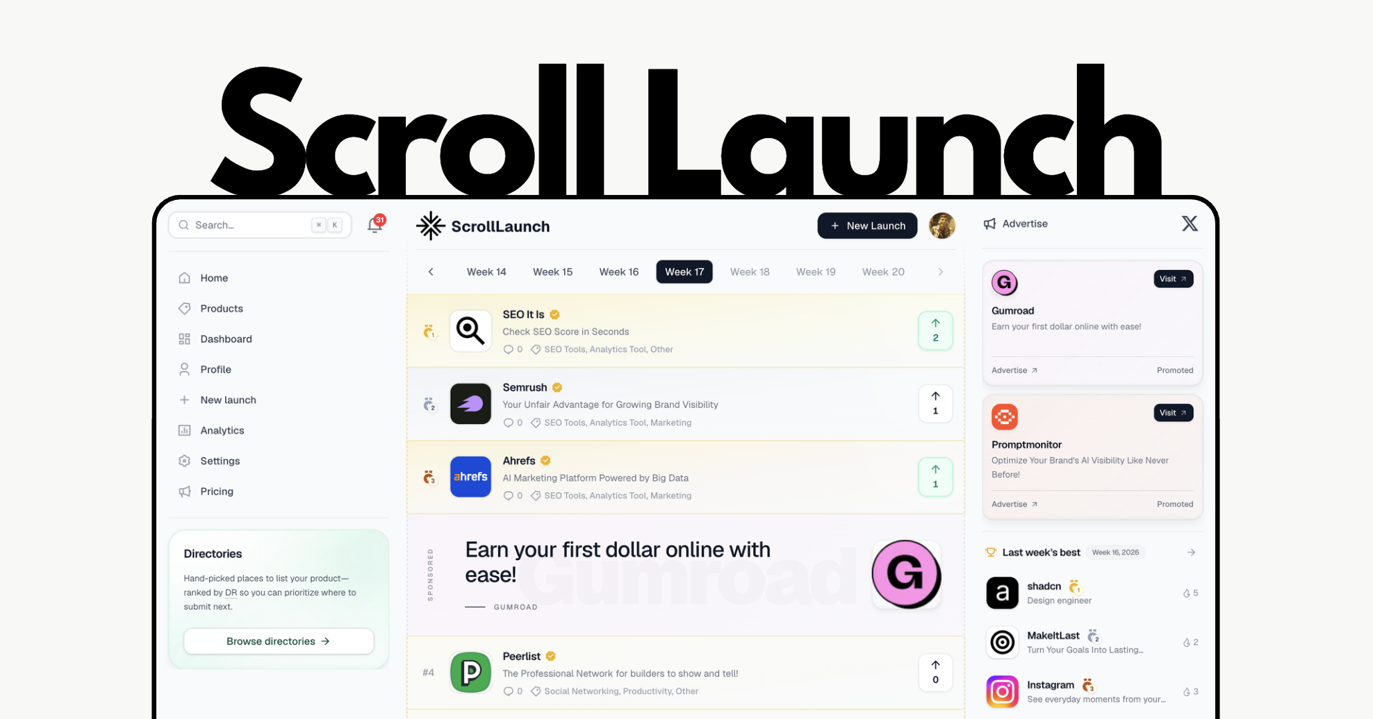 Scroll Launch screenshot