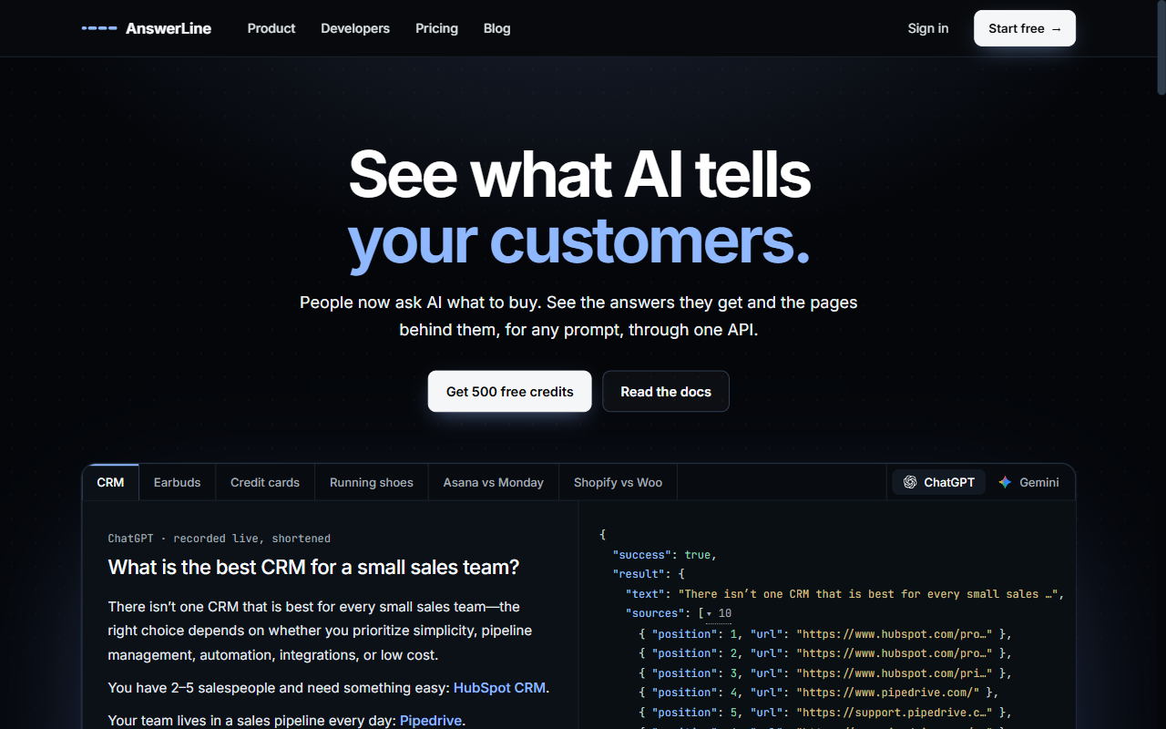 AnswerLine screenshot