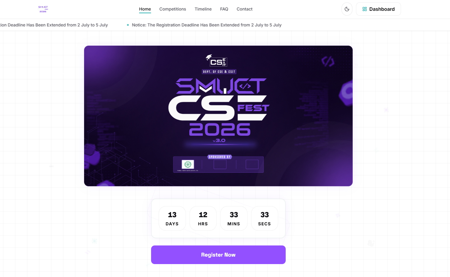 SMUCT CSE Fest Website 
