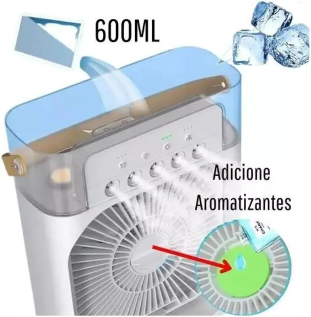 Climatizador de ar portatil ventilador umidificador
