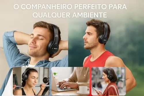 Fone de Ouvido Bluetooth P 47 | Headphone Sem Fio Premium com Microfone 3 Fone de Ouvido Bluetooth P 47 | Headphone Sem Fio Premium com Microfone - Imagem 3