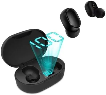 Fone De Ouvido Bluetooth TWS 5.0 Sem Fio BRS Mi Airdots Com Cancelamento De Ruído Compatível Com Android E iOS Cor Preto 1 Fone De Ouvido Bluetooth