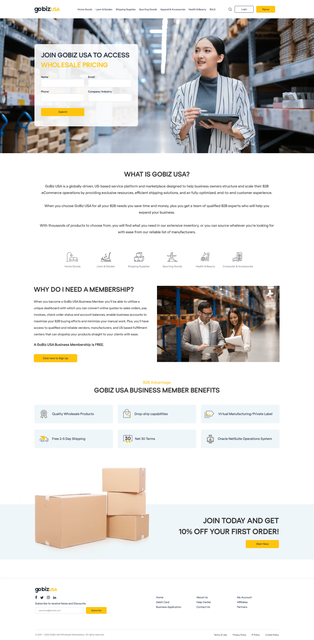 GoBiz USA Landing Page