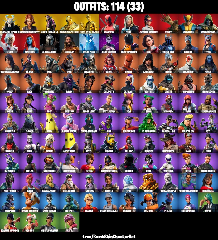 Fortnite Account ( PLAYSTATION / XBOX / PC / MOBILE / NINTENDO ) (Omega, Rogue Agent, Orange Justice) (114 Skins)