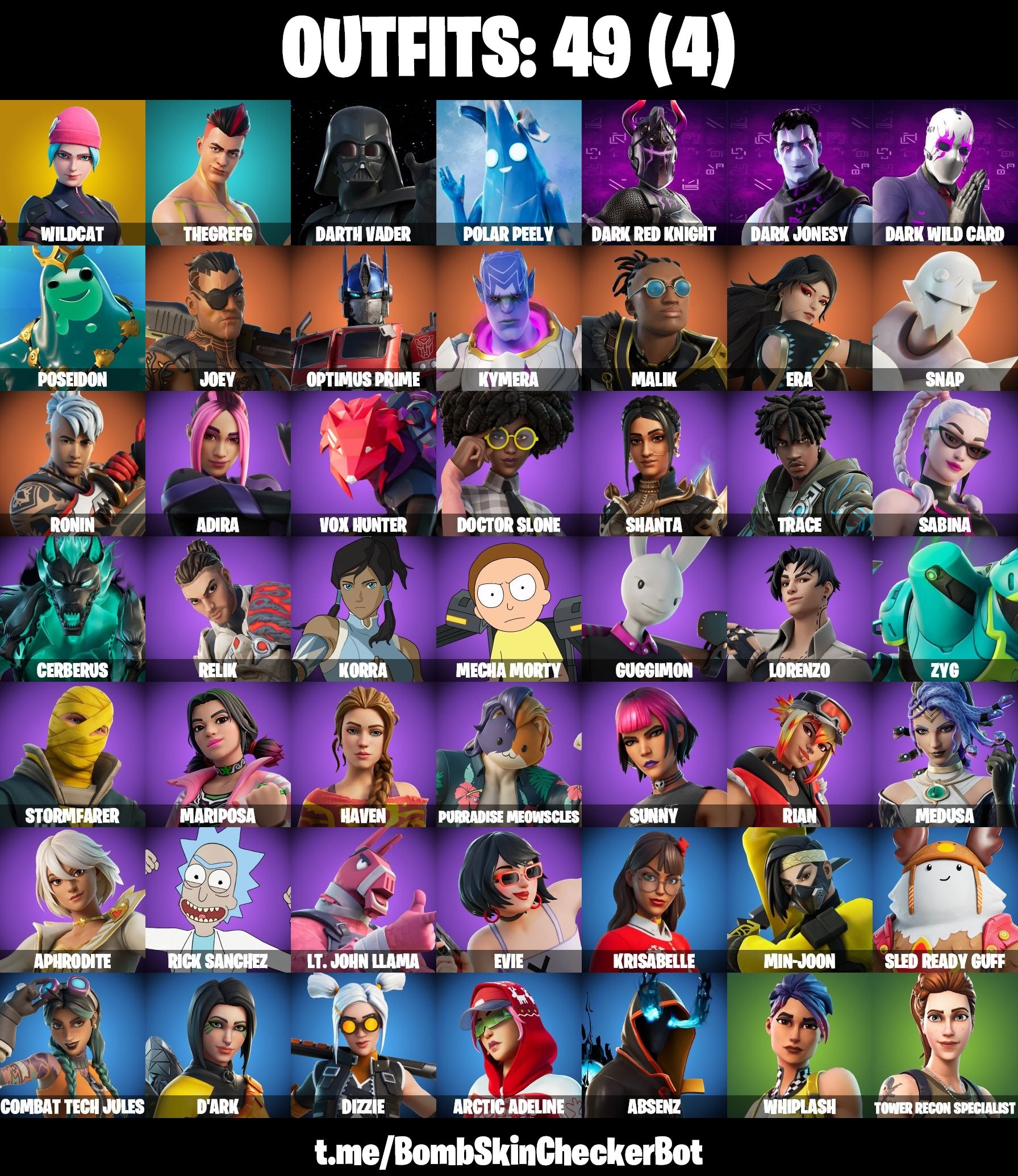 Fortnite Account ( PLAYSTATION / XBOX / PC / MOBILE / NINTENDO ) (Wildcat, Darth Vader, Polar Peely) (49 Skins)