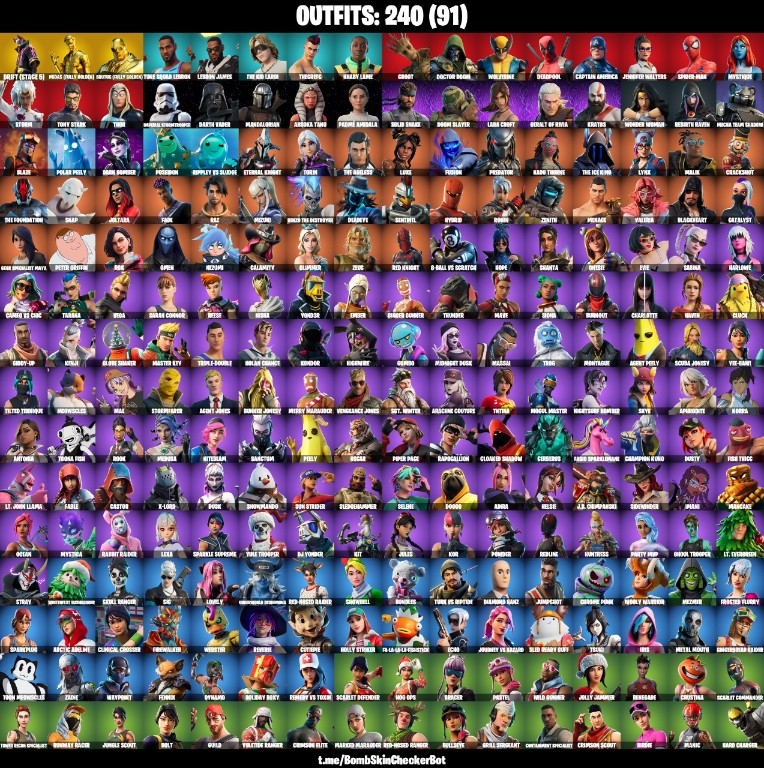 Fortnite Account ( PLAYSTATION / XBOX / PC / MOBILE / NINTENDO ) (Kratos, Lara Croft, Ghoul Trooper) (240 Skins)