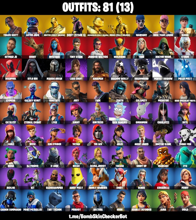 Fortnite Account ( PLAYSTATION / XBOX / PC / MOBILE / NINTENDO ) (Travis Scott, OG STW, Astro Jack, Tidy, Travis Scotts Emote) (81 Skins)