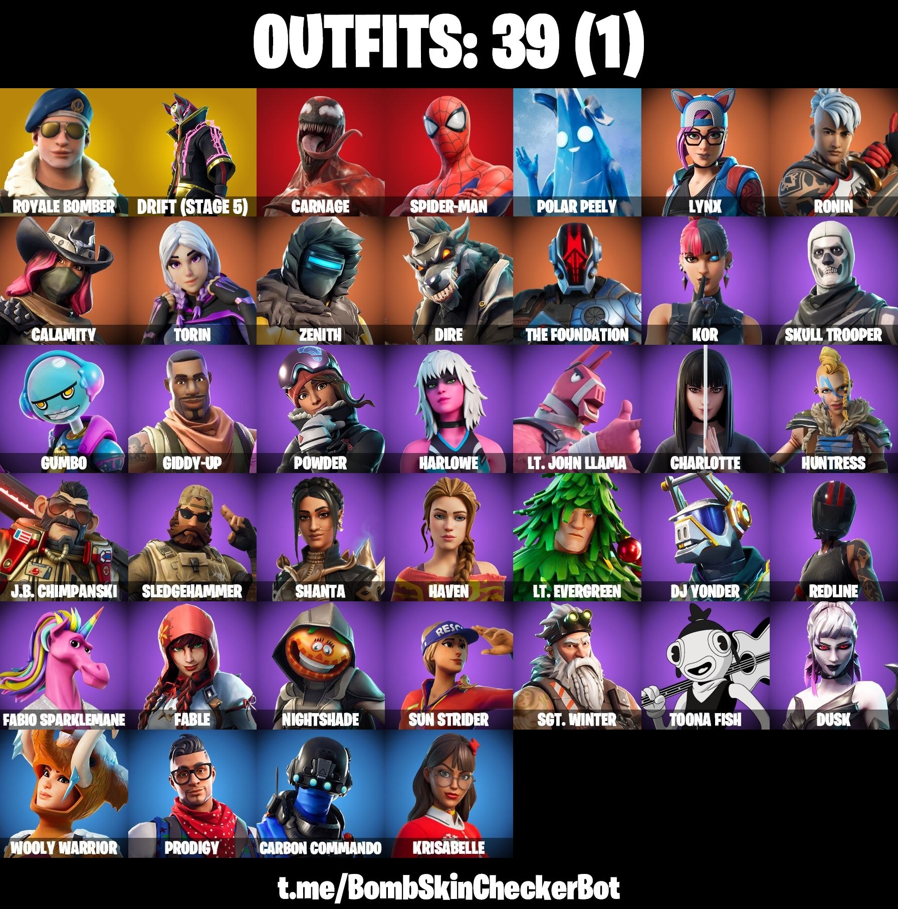 Fortnite Account ( PLAYSTATION / XBOX / PC / MOBILE / NINTENDO ) (Royale Bomber, Full Drift, Lynx, Hot Marat) (39 Skins)