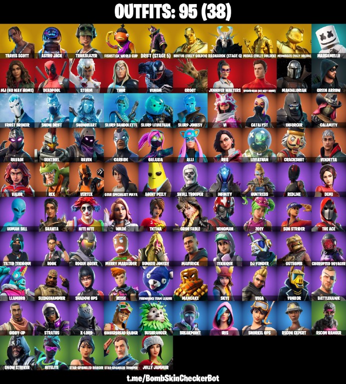 Fortnite Account ( PLAYSTATION / XBOX / PC / MOBILE / NINTENDO ) (Travis Scott, Diamond Jack, Astro Jack, Scotti Dog, Travis Scotts Emote) (95 Skins)