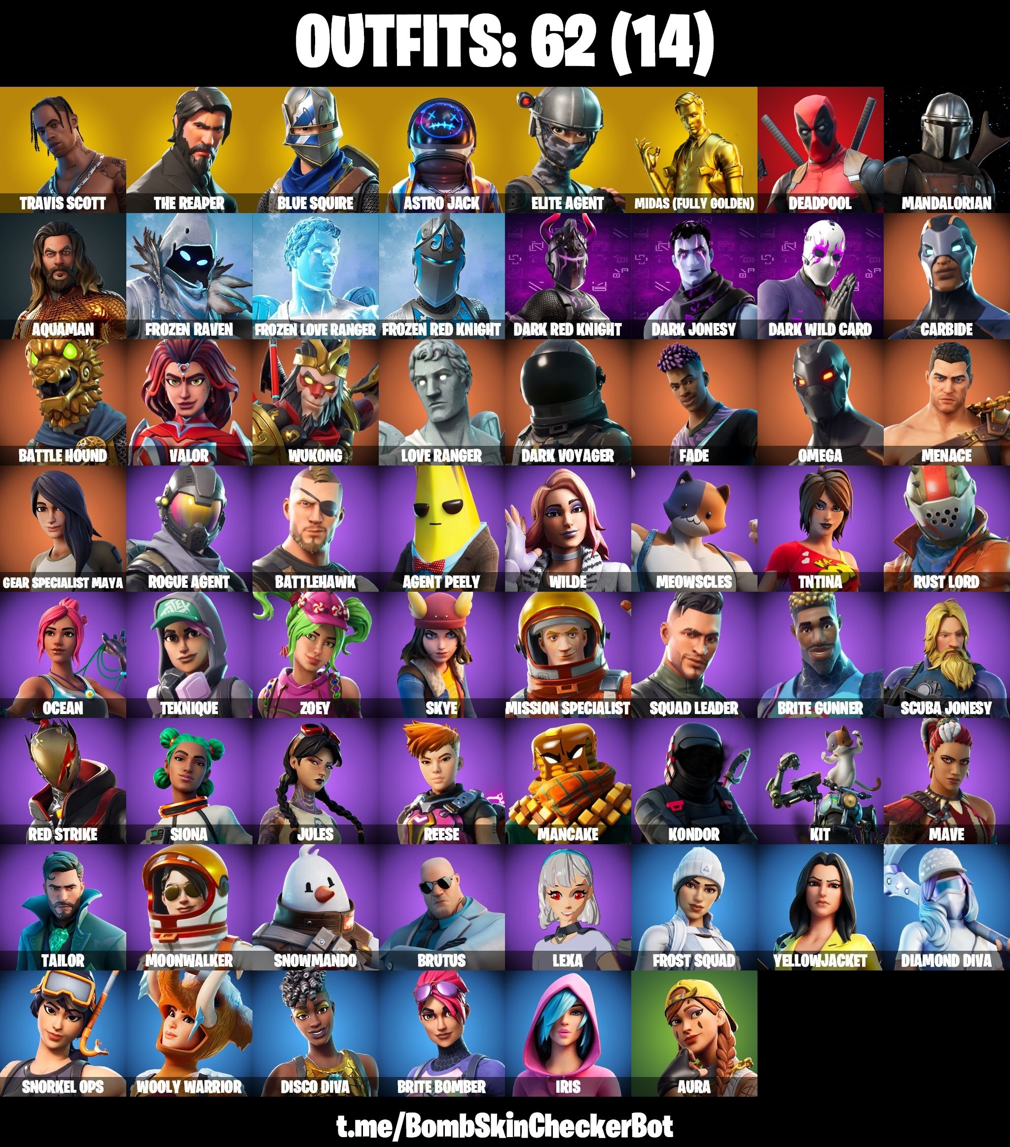 Fortnite Account ( PLAYSTATION / XBOX / PC / MOBILE / NINTENDO ) (Travis Scott, Leviathan Axe, Blue Squire, The Reaper, Scotti Dog, Travis Scotts Emote) (62 Skins)