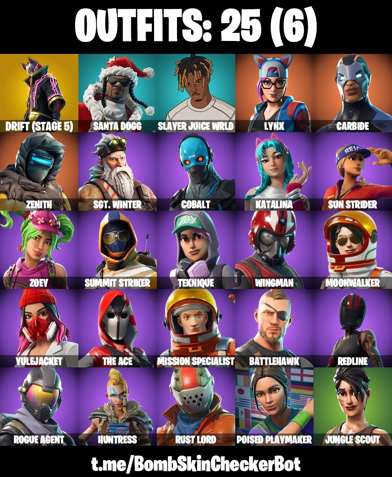 Fortnite Account ( PLAYSTATION / XBOX / PC / MOBILE / NINTENDO ) (Take The L Emote, Lynx, Carbide, Drift) (22 Skins)