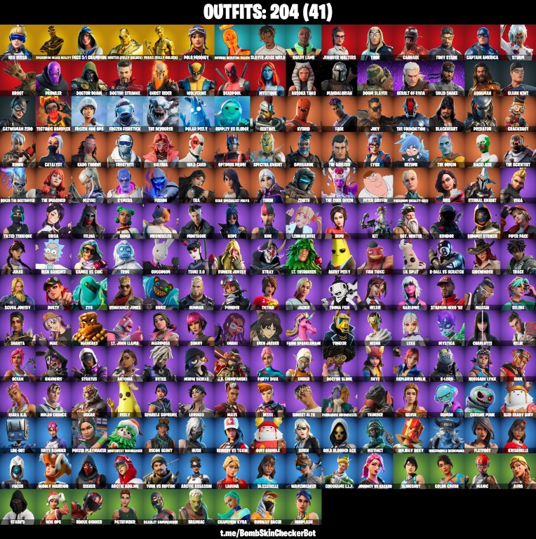 Fortnite Account ( PLAYSTATION / XBOX / PC / MOBILE / NINTENDO ) (Polo Prodigy, Neo Versa, Candy Axe, Take The Elf) (204 Skins)