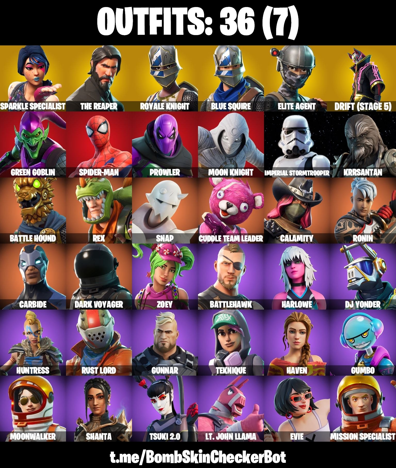 Fortnite Account ( PLAYSTATION / XBOX / PC / MOBILE / NINTENDO ) (Sparkle Specialist, The Reaper, Floss, Take The L, Mission SpeciaIist, SparkIe Scythe) (36 Skins)