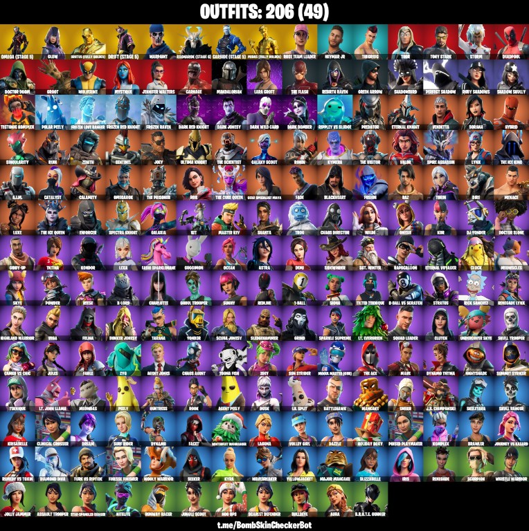Fortnite Account ( PLAYSTATION / XBOX / PC / MOBILE / NINTENDO ) Glow, Full Omega, OG STW, Candy Axe, Hot Marat Laugh it Up, Lara Croft, Ghoul Trooper, Skull Trooper, Guiding Glow, Rose Glow, Psn/Xbox (206 Skins)