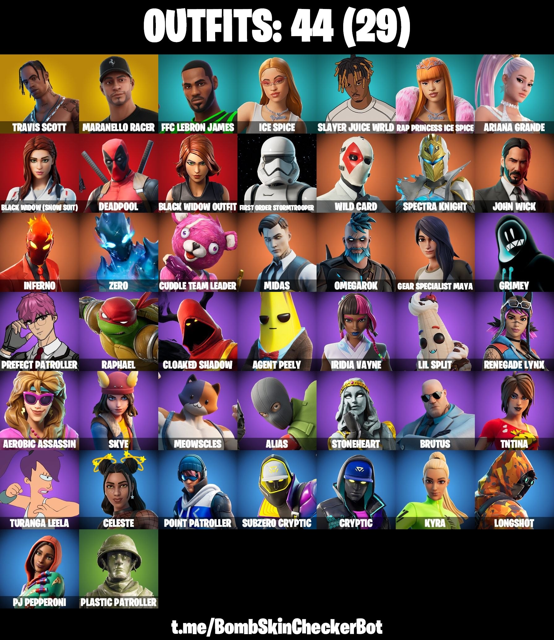 Fortnite Account ( PLAYSTATION / XBOX / PC / MOBILE / NINTENDO ) Travis Scott, Maranello Racer, Diamond Jack, Scotti, Scorcher, Travis Scotts Emote (44 Skins)