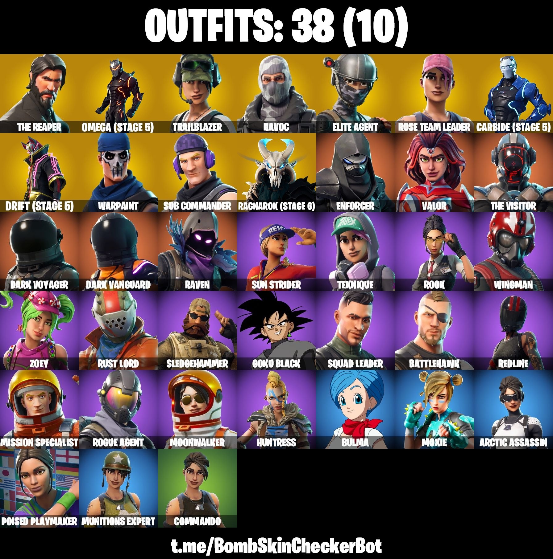 Fortnite Account ( PLAYSTATION / XBOX / PC / MOBILE / NINTENDO ) The Reaper, Ultimate OG STW, Full Omega, Havoc, Trailblazer, Reapers Skull, Reapers Backplate (38 Skins)