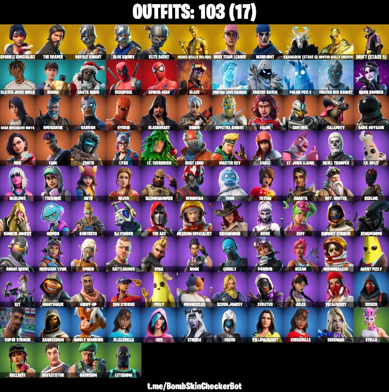 Fortnite Account ( PLAYSTATION / XBOX / PC / MOBILE / NINTENDO ) Sparkle Specialist, Merry Mint Axe, OG STW, The Ace, The Reaper, Mission Specialist, Sparkle Scythe, Pepper Mint Axe, Groot Axes (103 Skins)