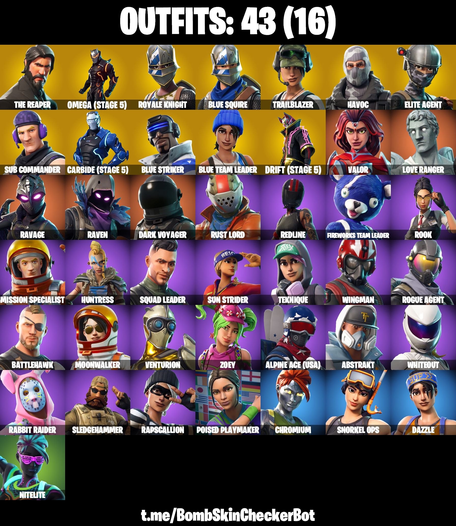 Fortnite Account ( PC / PLAYSTATION / XBOX / MOBILE / NINTENDO ) Floss, The Reaper, Full Omega Lights, Take The L, Rambunctious, Windmill Floss (43 Skins)