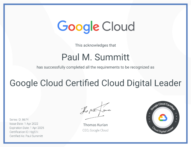 Google Cloud Certified Cloud Digital Leader