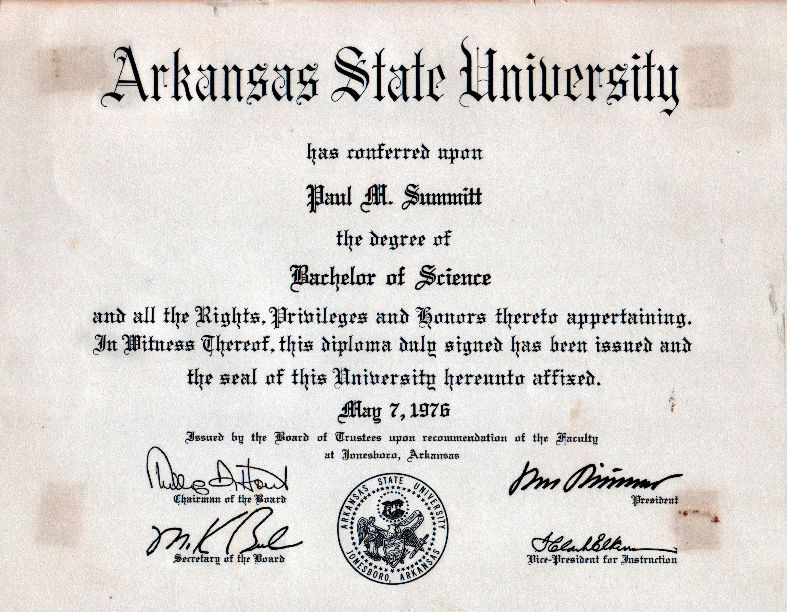 Bachelor of Science in Radio/TV 