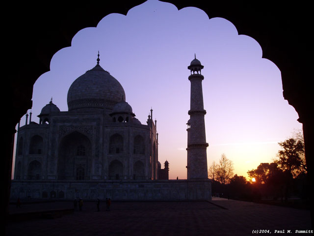 The Taj Mahal at sunrise