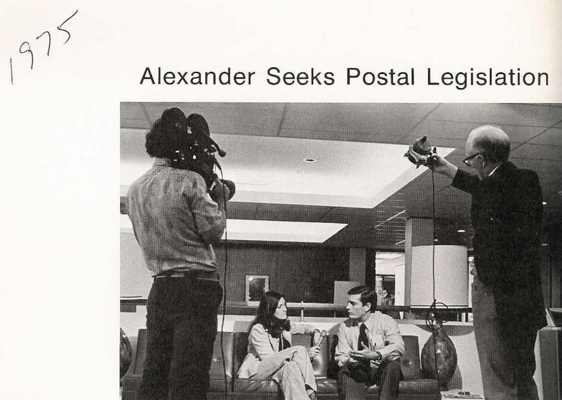 Me Photographing Kathy Miller interviewing Bill Alexander 1975