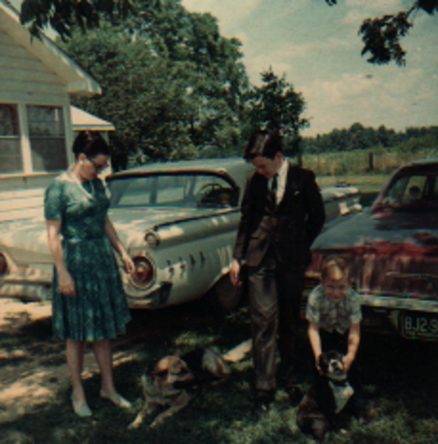 Mom, me, Genie, Bruce and Pepper about 1969