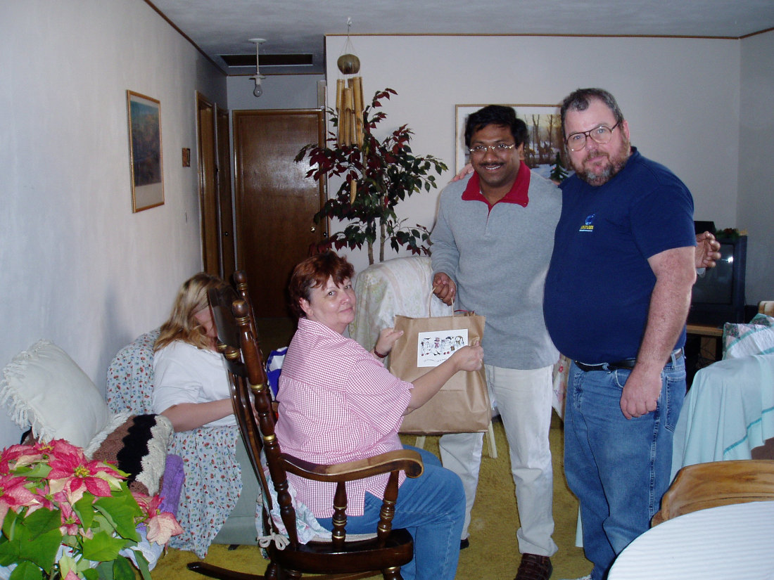 Jackie, Mary, Sri, & Me - Christmas 2003