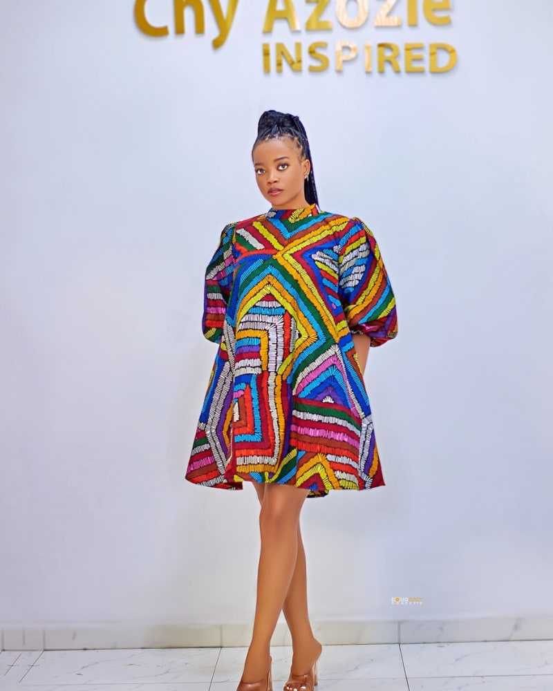 kitenge flare dresses African Kitenge Dress: Fit and Flare, Kenyan Ethnic Print