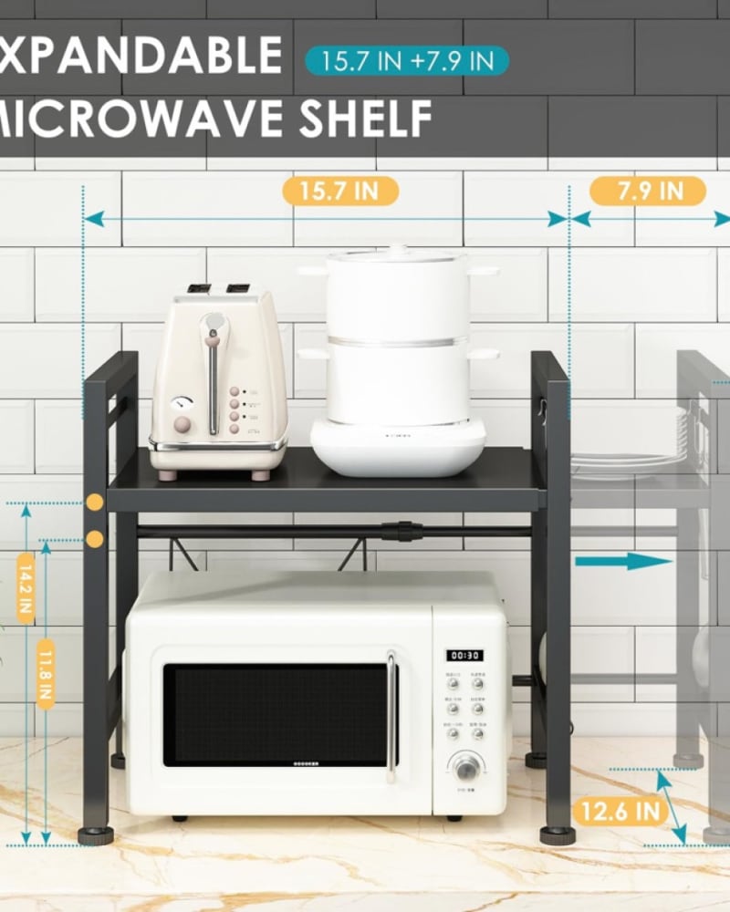 Microwave Countertop Rack Microwave Oven Rack, Expandable Microwave Stand Countertop Kitchen ...