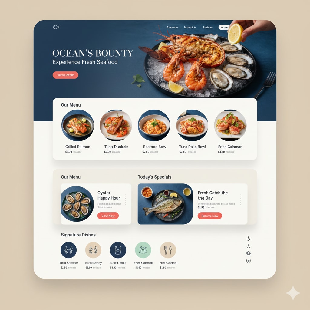 Seafood restaurant website template