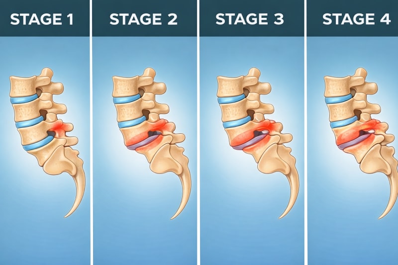 Spinal degeneration and disc illustration